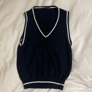 Brandy Melville Cotton Sweater Vest Navy